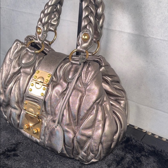 Miu Miu Metallic Silver Satchel - Picture 2 of 10
